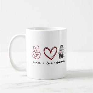 Caneca De Café Paz. Amor. Camiseta Climbers