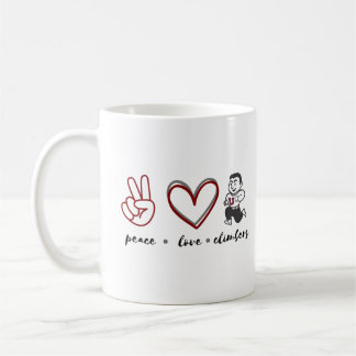 Caneca De Café Paz. Amor. Camiseta Climbers