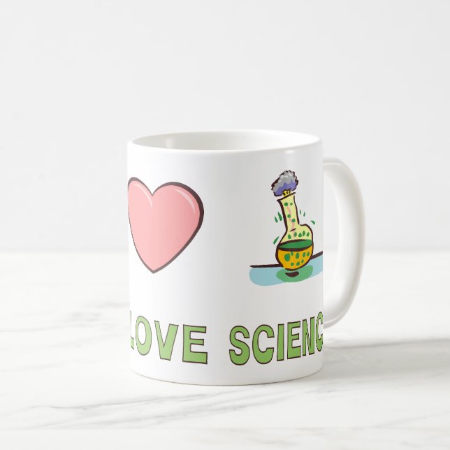 Caneca De Café Paz Amor Ciência (Frente Esquerda)