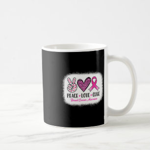 Caneca De Café Paz Amor Cura Cancer Leopardo Sensibilização