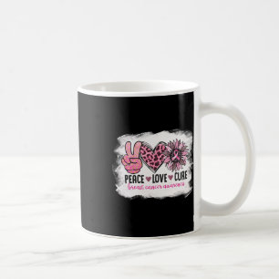 Caneca De Café Paz Amor Cura Cancer Mama Consciência Rosa Ribbo