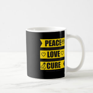 Caneca De Café Paz Amor Cura Consciência de Canceres Infantis 1