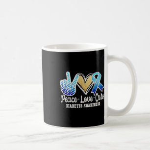 Caneca De Café Paz Amor Cura Diabetes Consciência
