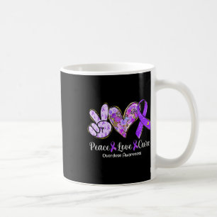 Caneca De Café Paz Amor Curva Friso Roxo Sensibilização para a So