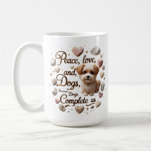 Caneca De Café Paz, amor e cães Cachorro Cachorro Cachorro Cach