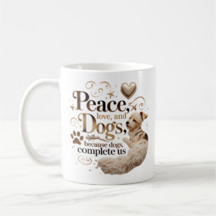 Caneca De Café Paz, Amor e Cães Mug
