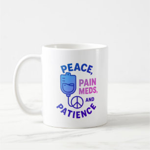 Caneca De Café Paz, Amor e Dor Engraçados