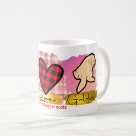 Caneca De Café Paz, Amor e Ouro Goldie, Cachorro De Retriever