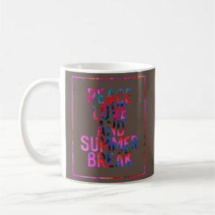 Caneca De Café Paz amor e pausa de verão Tie Dye Engraçado