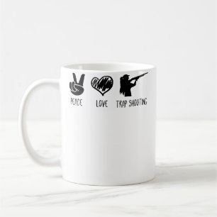 Caneca De Café Paz Amor E Tiro Ao Prato
