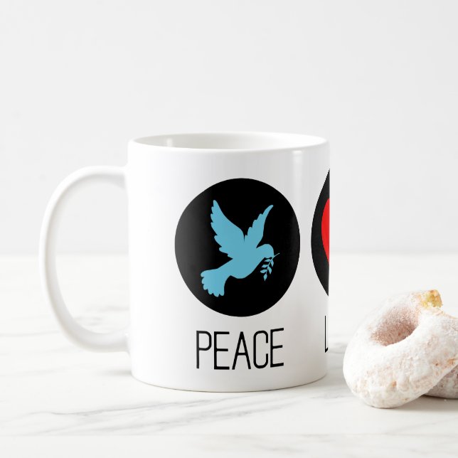 Caneca De Café Paz amor e unicórnios (Com Donut)