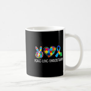 Caneca De Café Paz amor entenda a consciência da autismo autista