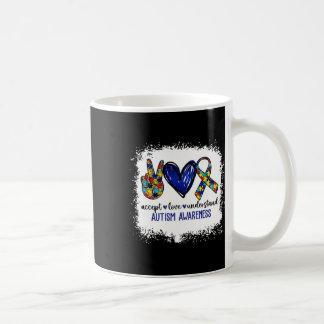 Caneca De Café Paz Amor Fita Autismo Atenção Aceitar Amor