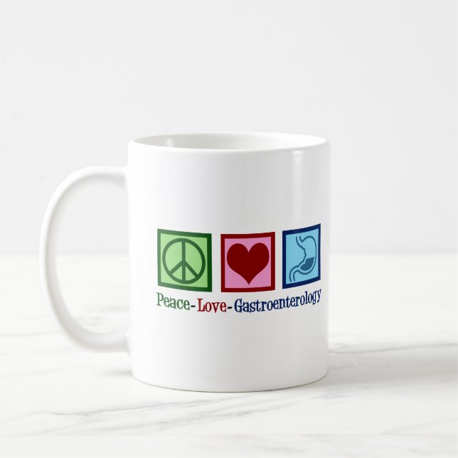 Caneca De Café Paz Amor Gastroenterologia (Esquerda)