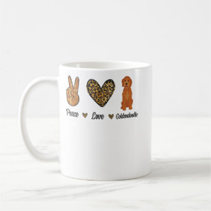 Caneca De Café Paz Amor Goldendoododle Leopard Lover Pet Dog