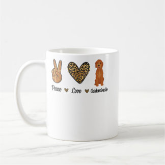 Caneca De Café Paz Amor Goldendoododle Leopard Lover Pet Dog
