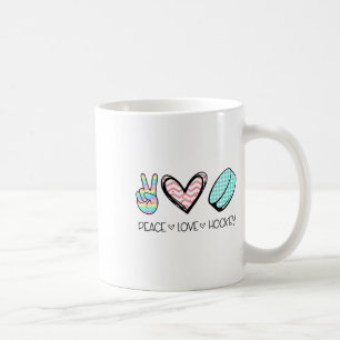 Caneca De Café Paz Amor Hockey Design Fofo Para Mulheres Meninas