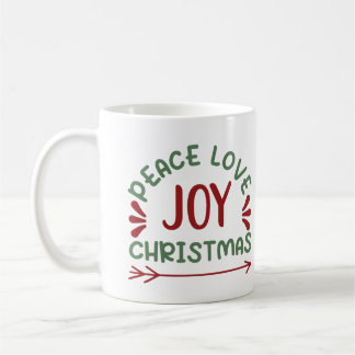 Caneca De Café Paz Amor Joy Natal