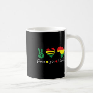 Caneca De Café Paz Amor Juneteenth 1865 Orgulho Negro Homens Mulh