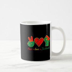 Caneca De Café Paz amor juneteenth orgulho negro liberdade 4 de