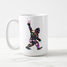 Caneca De Café Paz Amor Pé Grande Hippie Divertido Amante do Pé G
