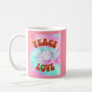 Caneca De Café Paz Amor Tie Dye