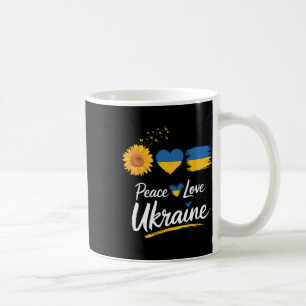 Caneca De Café Paz Amor Ucrânia Girassol Bandeira Apoie a Ucrânia