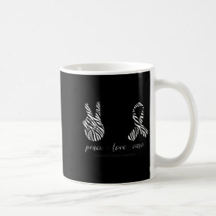 Caneca De Café Paz Amor Zebra Faixa Carcinóide Arte