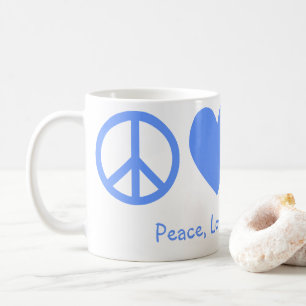 Caneca De Café Paz Azul Pó, Amor e Bicicletas