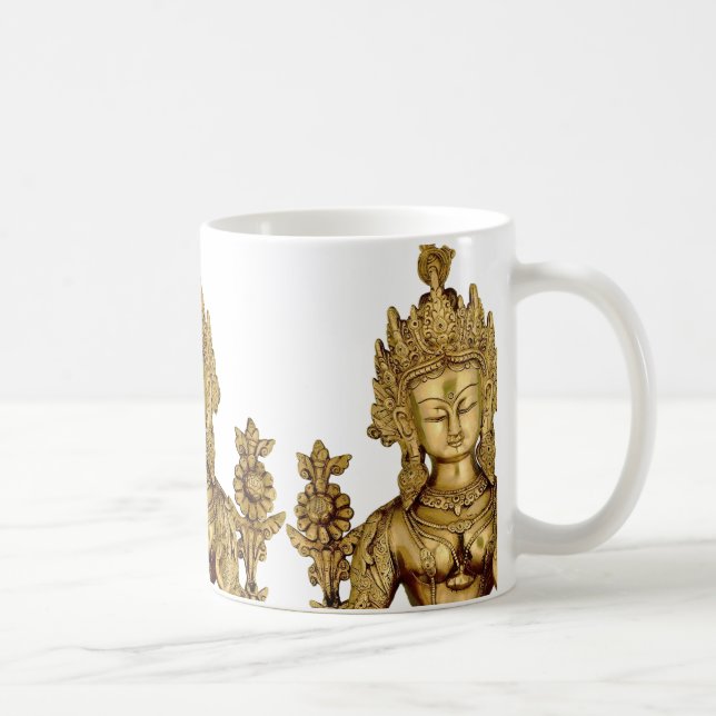 Caneca De Café Paz budista da arte de Tibet da ioga da deusa de (Direita)