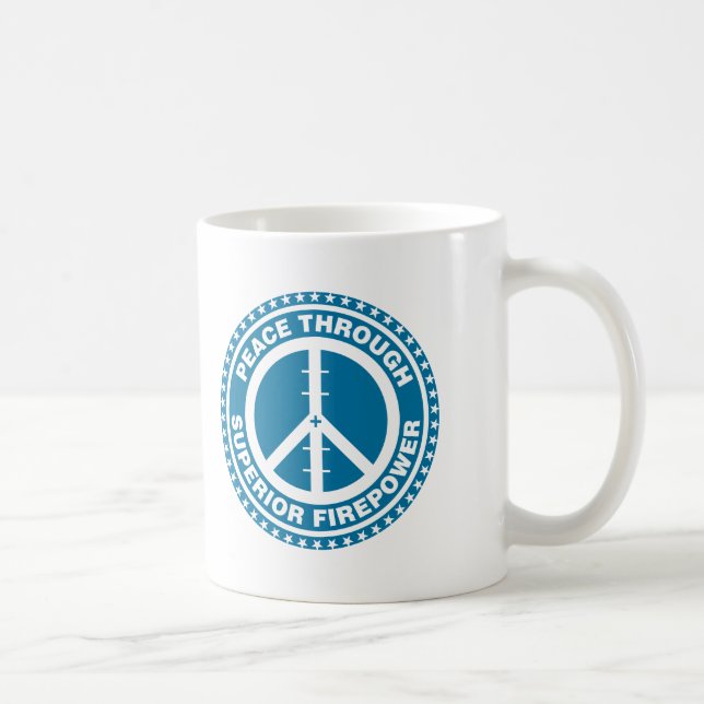 Caneca De Café Paz com a potência de fogo superior - azul (Direita)