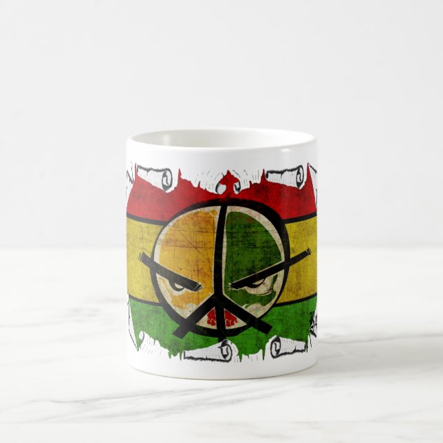 Caneca De Café paz da reggae do rasta (Centro)