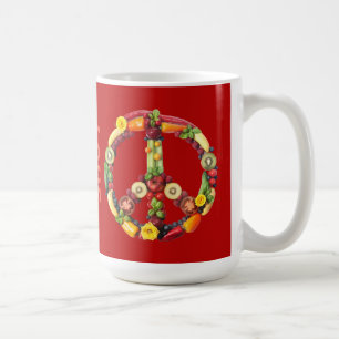 Caneca De Café Paz e amor do Vegan