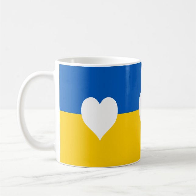 Caneca De Café Paz e Amor para a Ucrânia (Esquerda)
