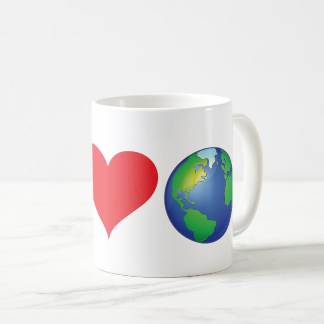 Caneca De Café Paz e amor Terra (Frente Esquerda)