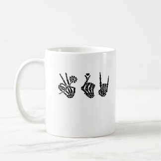 Caneca De Café Paz E Esqueleto Roll Manipulam Clássicos