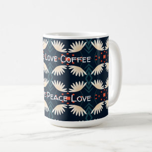 Caneca De Café Paz Floral Sonhadora Amor Café