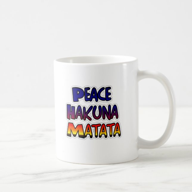 Caneca De Café Paz Hakuna Matata Arte Gradiente (Direita)