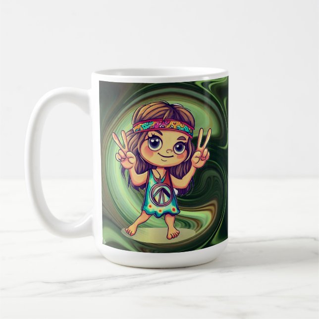Caneca De Café Paz Hippie (Esquerda)
