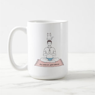 Caneca De Café Paz Interior, Gato Exterior