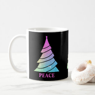 Caneca De Café Paz Joy Adora Árvores de Natal Coffee Mug
