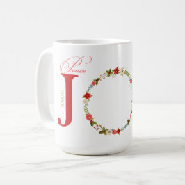 Caneca De Café Paz Joy Love Wreath Natal
