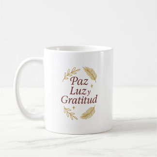 Caneca De Café Paz, Luz y Gratitud ✨ | Elegant Christmas Design