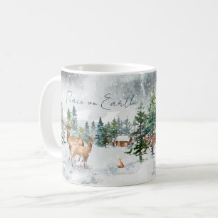 Caneca De Café Paz Na Terra - Natal Dos Animais Da Floresta Neves
