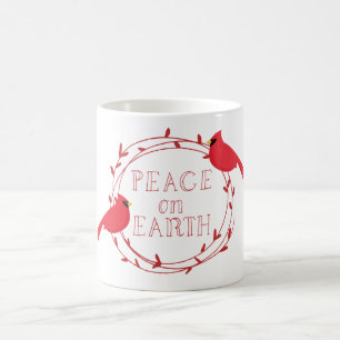 Caneca De Café Paz nos Cardinhos de Natal da Terra