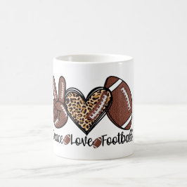Caneca De Café Paz Paz Amor Futebol EUA – Esportes Patrióticos