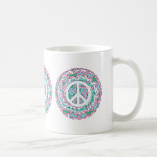 Caneca De Café Paz Psicodélica