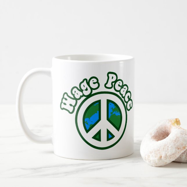 Caneca De Café Paz Salarial Anti-Guerra (Com Donut)