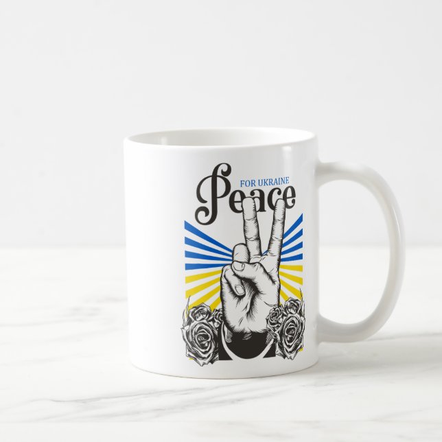 Caneca De Café Paz Sem Guerra Para a Ucrânia (Direita)