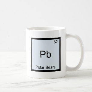 Caneca De Café Pb - Ursos Polares Símbolo do Elemento Químico Div